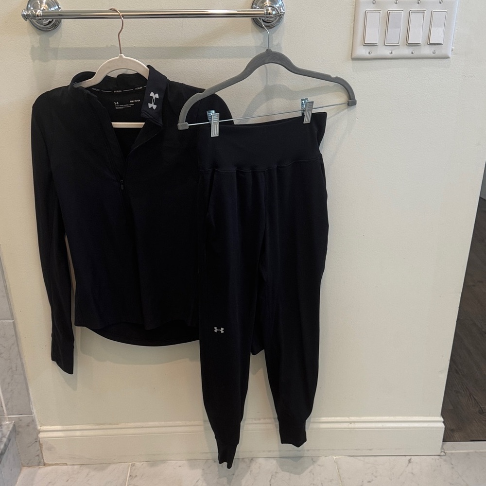 Under Armour Women's Black Track Pants & Top Set